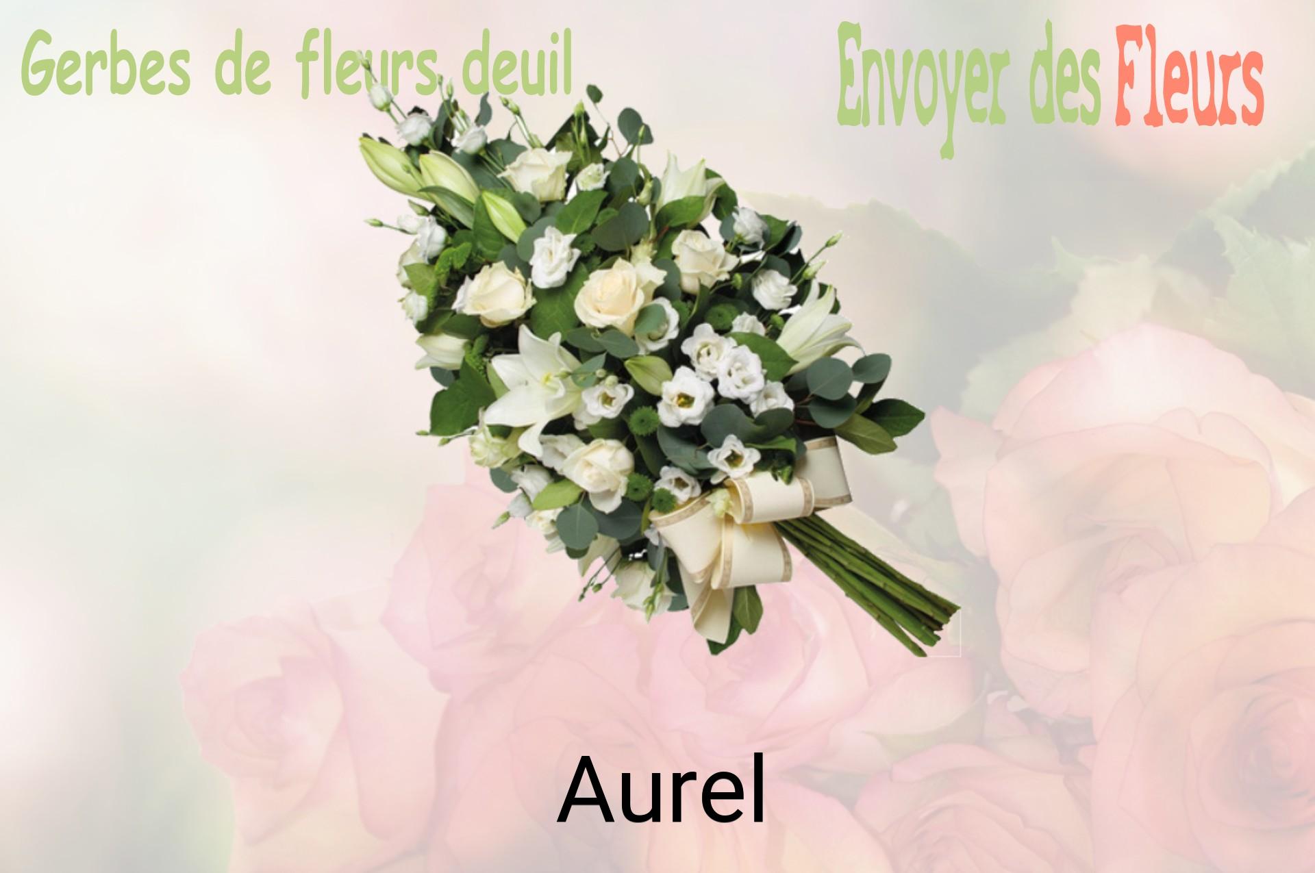 Gerbe de fleurs de deuil livrée à Aurel